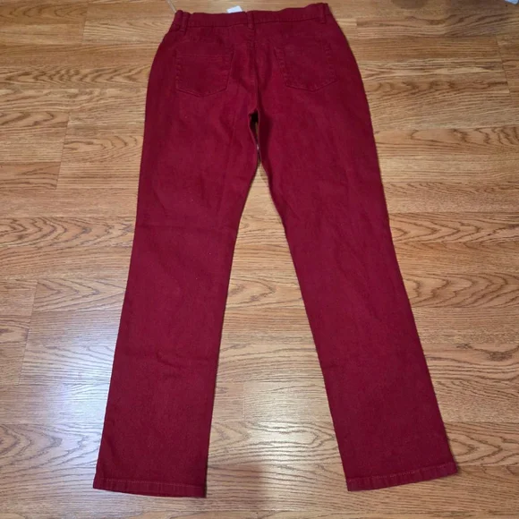 DG by Diane Gilman Red Gold Studded Straight Leg Jeans Size 8 - Picture 4 of 6